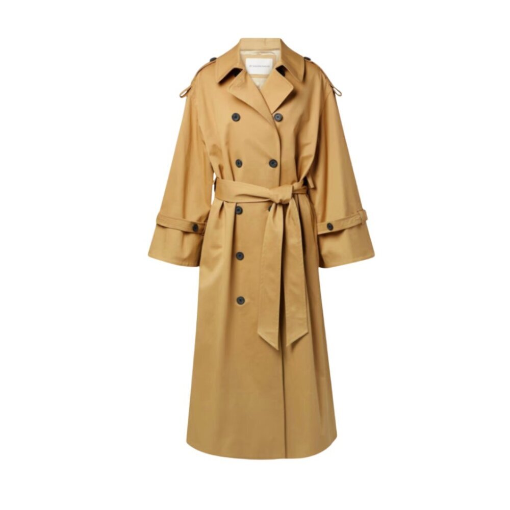 By Malene Birger Alanis Oversized Rain Trench Coat Womens 44 14 XL Tan Sand Belt - Picture 14 of 15